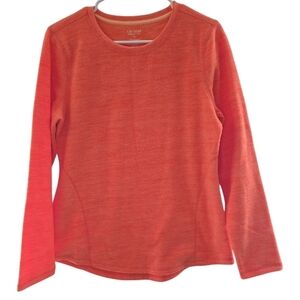 Tek Gear Vibrant Orange Long Sleeve Fleece Shirt